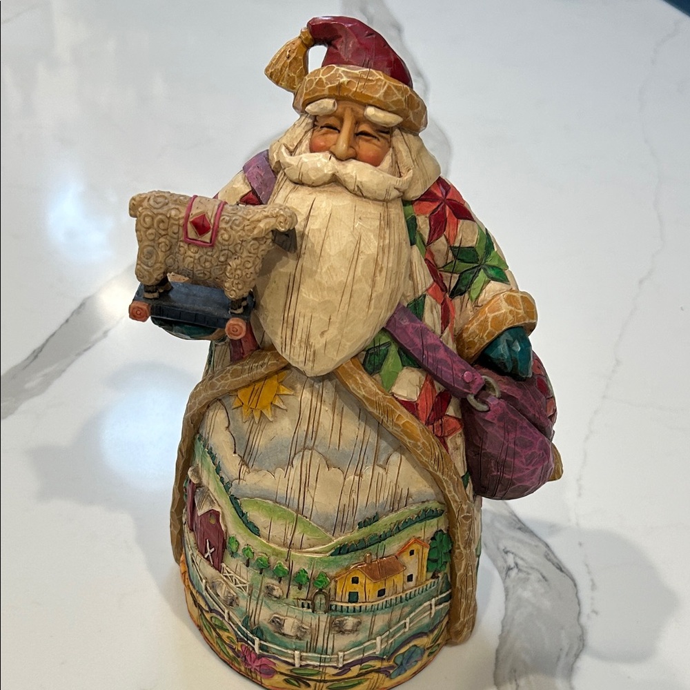 Jim Shore "O'er The Fields We Go"  Santa Claus Figurine